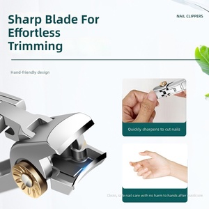 Stainless Steel Anti Splash <b>Nail</b> <b>Clipper</b> Curved Blade Wide Jaw Rounded Tip Cuticle Cutter <b>for</b> Finger and <b>Toe</b> - Product Image 2