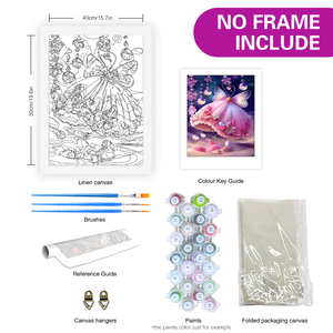 ชุดเดรสพิมพ์ลายผีเสื้อสีชมพูสำหรับผู้เริ่มต้นเป็นมิตรกับชุดตัวเลข40x5 0ซม./16x20นิ้วสำหรับศิลปะบนผนังบ้านเรื่องแนวนอน - Product Image 2