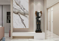 Panneau mural en PVC marbré brillant anti-rayures, anti-taches et anti-UV, respectueux de l'environnement, pour la décoration intérieure et les salles de bain