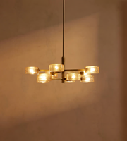 Lustre suspendu en fer et cristal LED de luxe au design spécial avec fonction de gradation pour mariages et cuisines