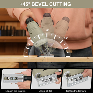 Scie sauteuse électrique 350W avec coupe biseautée à 45° pour le bois et le métal, idéale pour les petits projets de menuiserie et de bricolage - Product Image 5
