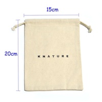 Pochette à bijoux en coton naturel avec logo personnalisé, sac à poussière en toile avec cordon de serrage
