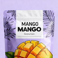 Sachet plastique personnalisé pour snacks, pochette à bonbons recyclable, sachet alimentaire refermable, emballage pour mangues séchées, étiquette et logo personnalisés