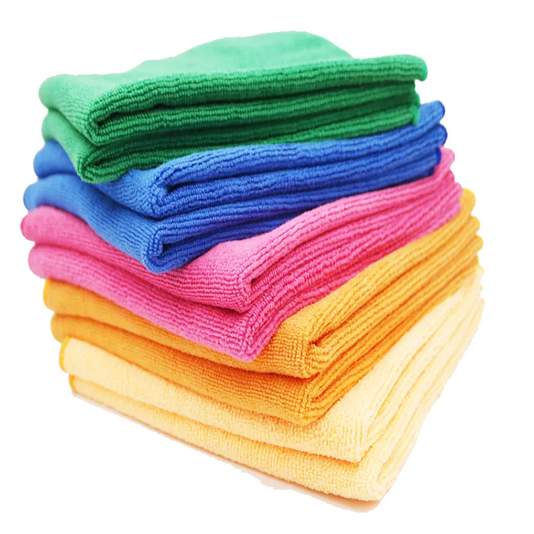 China wholesaler 40x40 purple microfiber cleaning towel micro fibre kitchen towel