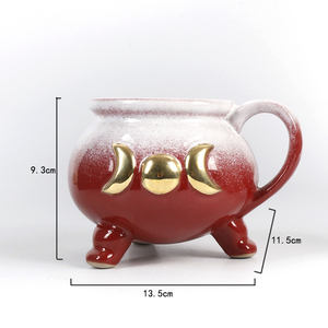Taza de gres con esmalte reactivo, tazas de café con <span class=keywords><strong>sol</strong></span> y luna grandes, tazas de cerámica roja y blanca al <span class=keywords><strong>por</strong></span> <span class=keywords><strong>mayor</strong></span> - Product Image 3