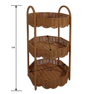 Étagère de rangement en rotin pour chambres, salons et autres pièces ; paniers de rangement pour articles divers ; chambre - Product Image 1