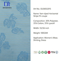 Tissu popeline rayé horizontal OEKO-TEX 100 respirant 35% polyester 35% coton 30% lyocell pour vêtements féminins, chemises, robes