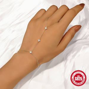 Popolare Bracciale Baciamano da Donna in Argento Sterling 925 con Zirconia Cubica Placcato Oro per Promessa e Anniversario Gioielli all'Ingrosso - Product Image 1