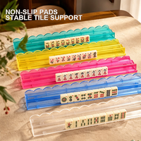 Règle de Mahjong en ABS en gros 45 cm - Support de tuiles ondulées antidérapant 2-en-1, Accessoire de Mahjong américain multicolore, OEM personnalisé