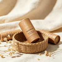 Tube de déodorant en papier kraft biodégradable et recyclable, fait main, avec logo doré, résistant à l'huile, qualité alimentaire, pour baume à lèvres et cosmétiques.