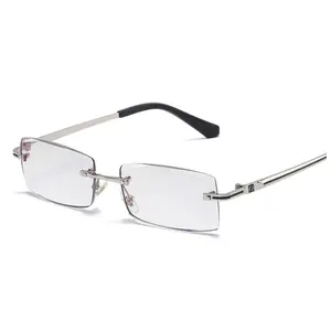 Kacamata Baca Tanpa Bingkai Berlian, Kacamata Baca Anticahaya Biru Kualitas Tinggi