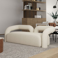 Canapé Boucle nordique moderne Salon de beauté créatif en forme de mouton blanc crème