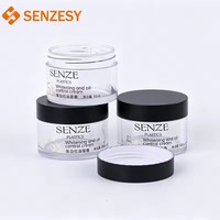 SENZESY - Envase de 50 ml, Cilindro PET Duradero, para Crema Facial, Mascarilla Capilar, Tarro para Crema, Tapa de Rosca, Envase Premium para Cosméticos Faciales