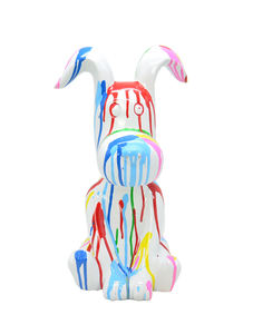 Usine personnalisée résine Art et artisanat <span class=keywords><strong>peinture</strong></span> à la main Sculpture en fibre de verre mignon abstrait Animal chien Statue ornement pour la décoration intérieure - Product Image 6
