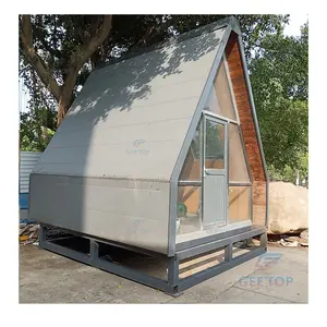 Petite maison à ossature A portable avec structure de bâtiment en acier vente chaude prix compétitif petite maison en gros une cabine à ossature