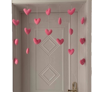 Pembe Geometrik Peluş Süs, Çıkarılabilir, Yıkanabilir, Hafif Polyester, Düğün Asma Süsü, Kapı/Pencere Dekorasyonu, Modern - Product Image 3