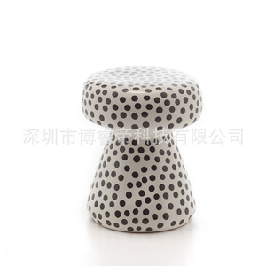 Resin <b>Garden</b> <b>Stool</b> With Polka Dot And Stripe Design Contemporary Outdoor Decor <b>For</b> Patio Or Yard Use - Product Image 5