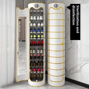 Désinfection intelligente 360 Armoire à <span class=keywords><strong>chaussures</strong></span> rotative moderne en bois haute verticale cylindrique Rack Home Door Storage Narrow - Product Image 4