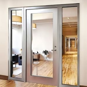 Certificate Hotel Fire Rated Escape Exit <strong>Door</strong> with Glass Canada Interior Swing Finished - Product Image 1