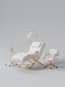 Table de massage inclinable noire en cuir PU, lit facial, chaise de salon de beauté et spa avec cadre métallique - Product Image 6