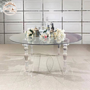 Fabbrica su misura rettangolo di cristallo trasparente rotonda banchetto festa Diner acrilico tavolo di nozze per la decorazione di eventi - Product Image 2