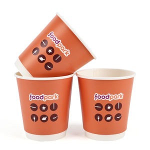 Ready Stock Biodegradable Double Wall Paper <b>Cup</b> Custom Printed Disposable 8oz White <b>Coffee</b> Eco Friendly <b>Takeaway</b> Drink Packaging - Product Image 2