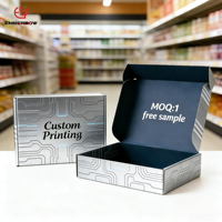 Caja de Cartón Corrugado Ecológica Reutilizable para Cosméticos EBB, Caja de Envío de Papel Kraft con Logotipo Impreso Personalizado de Lujo Premium