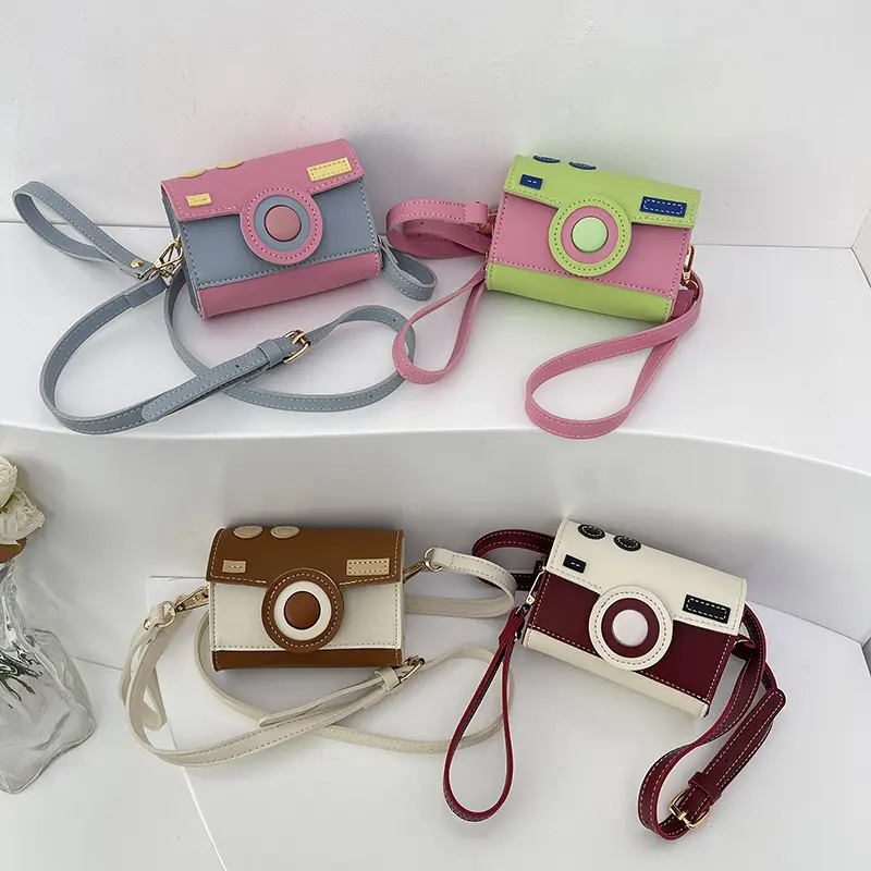 Nuevo diseño personalizado forma de cámara embrague Retro bolso de hombro señoras moda bandolera contraste monederos y bolsos