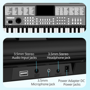 TERENCE SP611 <span class=keywords><strong>Piano</strong></span> electrónico 61 teclas, teclado digital portátil con altavoz integrado, ideal para principiantes y adultos - Product Image 3