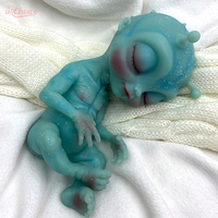 Poupée Alien Bébé Réaliste en Silicone de 10 Pouces, Faite à la Main, Douce, Bleue, Jouet Créature Fantastique Reborn pour Collectionneurs, Enfants et Cadeaux