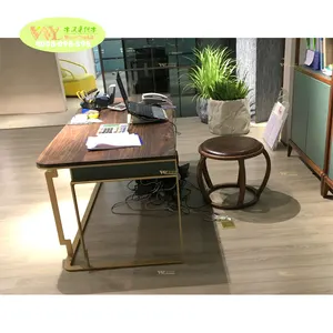 Meja kenari desain minimalis, meja komputer kayu kenari Modern kayu Solid meja kantor rumah