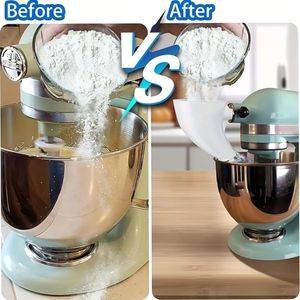 Entonnoirs à poudre en plastique faciles à verser compatibles avec le robot culinaire <span class=keywords><strong>Kitchenaid</strong></span> Aid Artisan Ksm150 5 quarts à tête inclinée Entonnoir à farine - Product Image 6