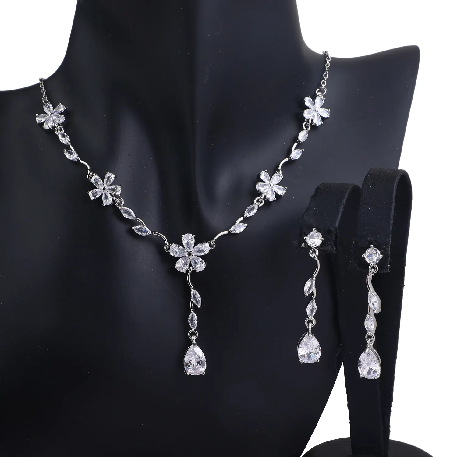 High Quality Handmade Cubic Zirconia Fashion Necklace Sets Jewellery Women Wedding Bridal Jewelry Sets