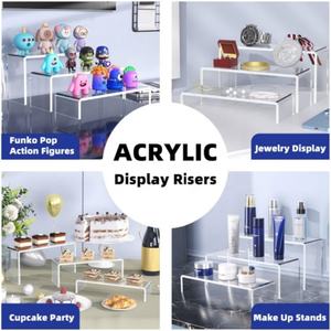 Elevadores de exhibición de acrílico, 2 juegos, 6 uds., soportes de exhibición de acrílico, soporte de 4mm de espesor, estantes de acrílico para eventos para <span class=keywords><strong>Lego</strong></span> Display Cupcake - Product Image 4