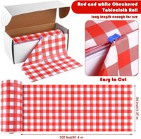 Nappe en plastique jetable personnalisée en rouleau, imperméable, avec boîte de découpe pour fêtes, pique-niques et événements