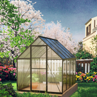 Fabricant Vente Commercial Alliage D'aluminium Moderne Extérieur Modulaire Vert Maison Kit Pc Feuille Petite Serre En Polycarbonate