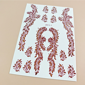 สติกเกอร์ลายสักเฮนน่าสีน้ำตาลทองแบบกันน้ำสำหรับตกแต่งร่างกาย มือ แขน นิ้ว ศิลปะเมห์นดี สติกเกอร์เฮนน่าแบบ OEM - Product Image 6