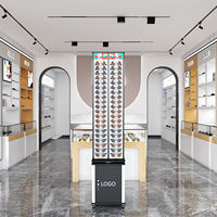 Dernière marque de serrure de magasin, métal blanc mobile rotatif lunettes de soleil présentoir magasin spin show case