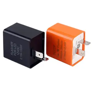 black orange 21Wx2+3.4W turn signal flasher relay DC12V 2 pin motorcycle Can FM adjustable LED auto flasher relay