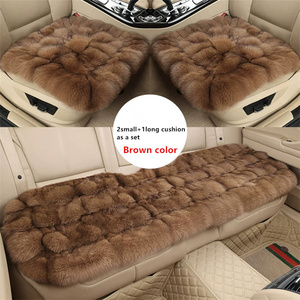 Cuscino per Sedile Auto in Pelliccia di <span class=keywords><strong>Volpe</strong></span>, Set di 2 Piccoli e 1 Grande, <span class=keywords><strong>Rosso</strong></span>, Morbido e Confortevole per Interni Auto, Produzione di Fabbrica - Product Image 3
