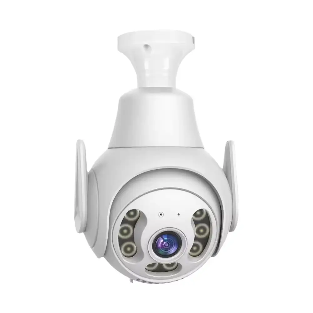 3MP V380 impermeable Pan Tilt CCTV Wifi lámpara de seguridad E27 bombilla Cámara al aire libre Smart Video Monitor E27 techo WiFi IP bombilla Cámara