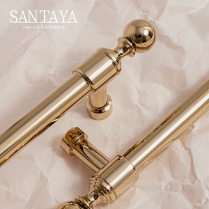 Santaya Solid Brass Kitchen Cabinet Handle PVD Gold Furniture Pulls Wardrobe Long Handles <strong>Dresser</strong> Drawer <strong>Knobs</strong> - Product Image 3