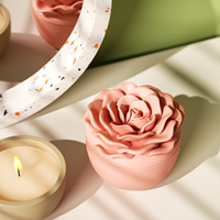 Molde de silicona Nicole New Concrete Cement de 3.5oz y 7oz para velas en forma de rosa y molde para recarga de velas