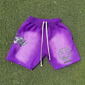 Custom Printed Vintage Distressed Acid Wash <b>Shorts</b> Breathable Mid-Waist Summer Active Wear <b>Men's</b> <b>Jogging</b> <b>Shorts</b> Letter Pattern - Product Image 6