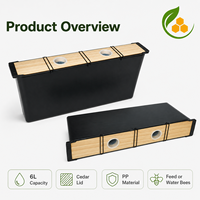 Grand récipient d'eau pour abeilles de 6 L en PP avec couvercle en sapin naturel, abreuvoir pour apiculture, outil d'alimentation pour ruche, fournitures pour apiculture