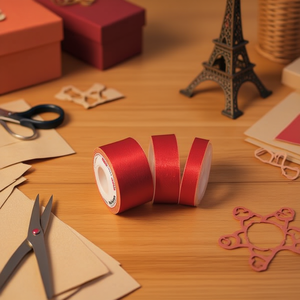 Nastro decorativo Iln 3,8 cm x 3,5 m rosso per artigianato e confezioni regalo - Product Image 3