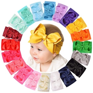 โอเคโบว์รัดผมผ้าไนลอนยืดหยุ่น6นิ้วแบบนุ่มสำหรับเด็กวัยหัดเดิน - Product Image 1