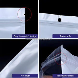 Emballage de <span class=keywords><strong>Film</strong></span> de perle blanc clair sac en plastique à fermeture éclair avec trou de suspension pour la coque de téléphone d'emballage - Product Image 4