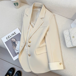 Blazer Amarillo para <span class=keywords><strong>Mujer</strong></span>, Cuello Solapa, Botones, Bolsillos, <span class=keywords><strong>Talla</strong></span> <span class=keywords><strong>Grande</strong></span>, Primavera 2026, <span class=keywords><strong>Chaqueta</strong></span> Casual Elegante, 100% Poliéster - Product Image 3