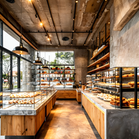 Boulangerie Composite magasin de détail longue bande droite style stratifié ligne droite type présentoir